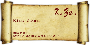 Kiss Zseni névjegykártya